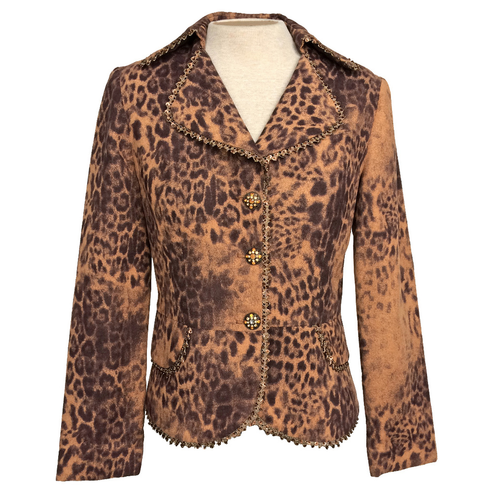 Joseph Ribkoff Beaded Soft Cheetah Print jacket 8 - Picture 1 of 7